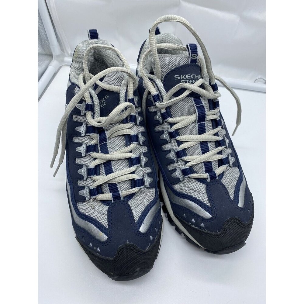 Skechers Steel Toe Work Shoes Women's Size 8 Navy Slip Resistant Comfort Safety